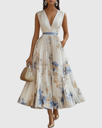 Zuzanna - Elegante Maxi Abito con Pieghe