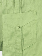 Camicia guayabera da uomo in lino a maniche corte per l'estate