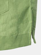 Camicia guayabera da uomo in lino a maniche corte per l'estate