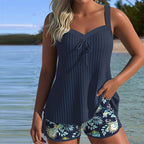 Dagmara - Tankini a righe con pantaloni da spiaggia a due pezzi