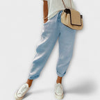 Natalia | pantaloni casual in lino alla moda – pantaloni da donna | Erminia Boutique Bologna