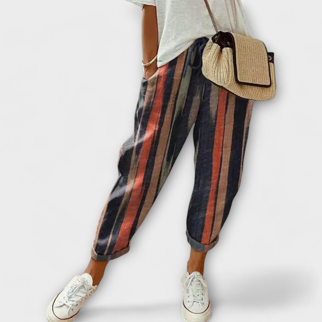 Barbara | pantaloni comodi in cotone e lino – pantaloni da donna | Erminia Boutique Bologna