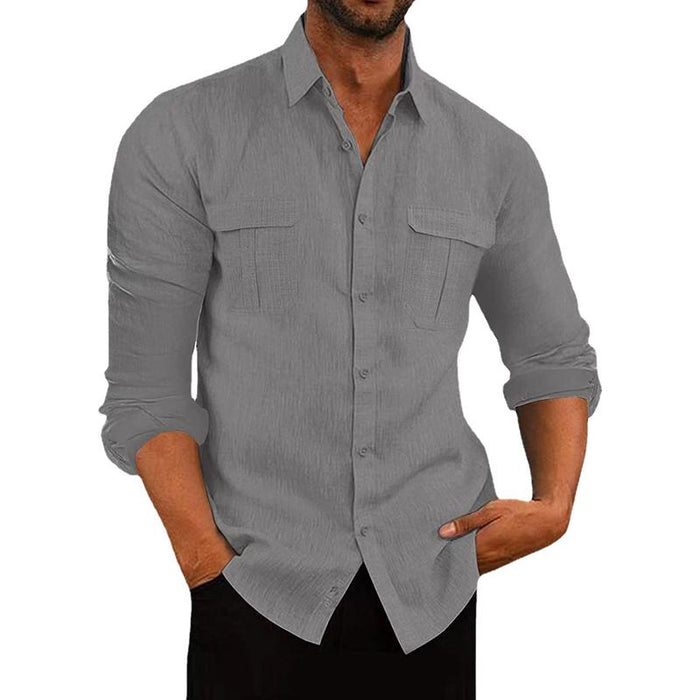 Artur - Camicia con Bottoni in Tessuto Traspirante