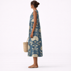 Izabela - Vestito Midi Classico con Motivo Floreale