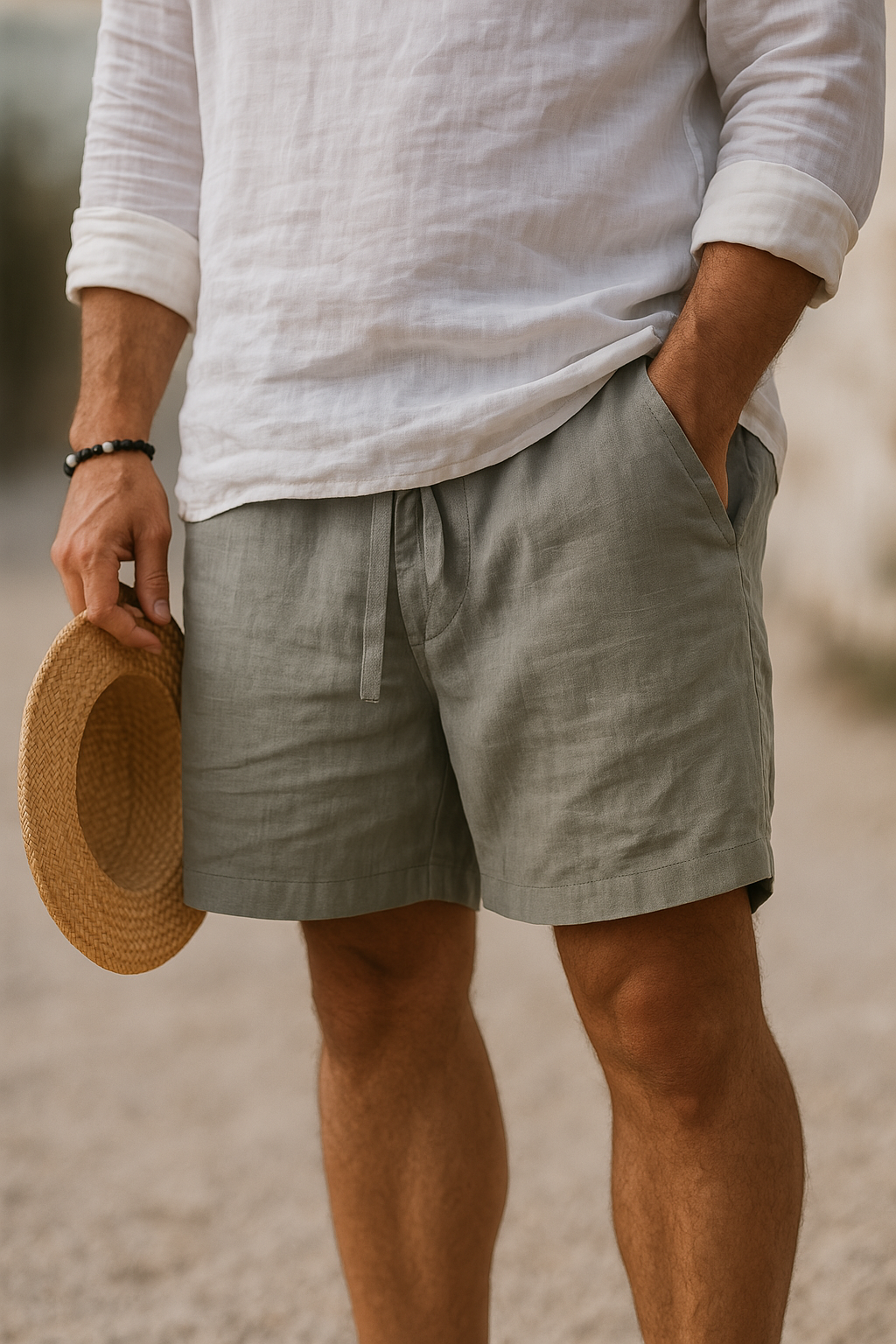 LUCIANO – Pantaloni da Uomo in Cotone e Lino