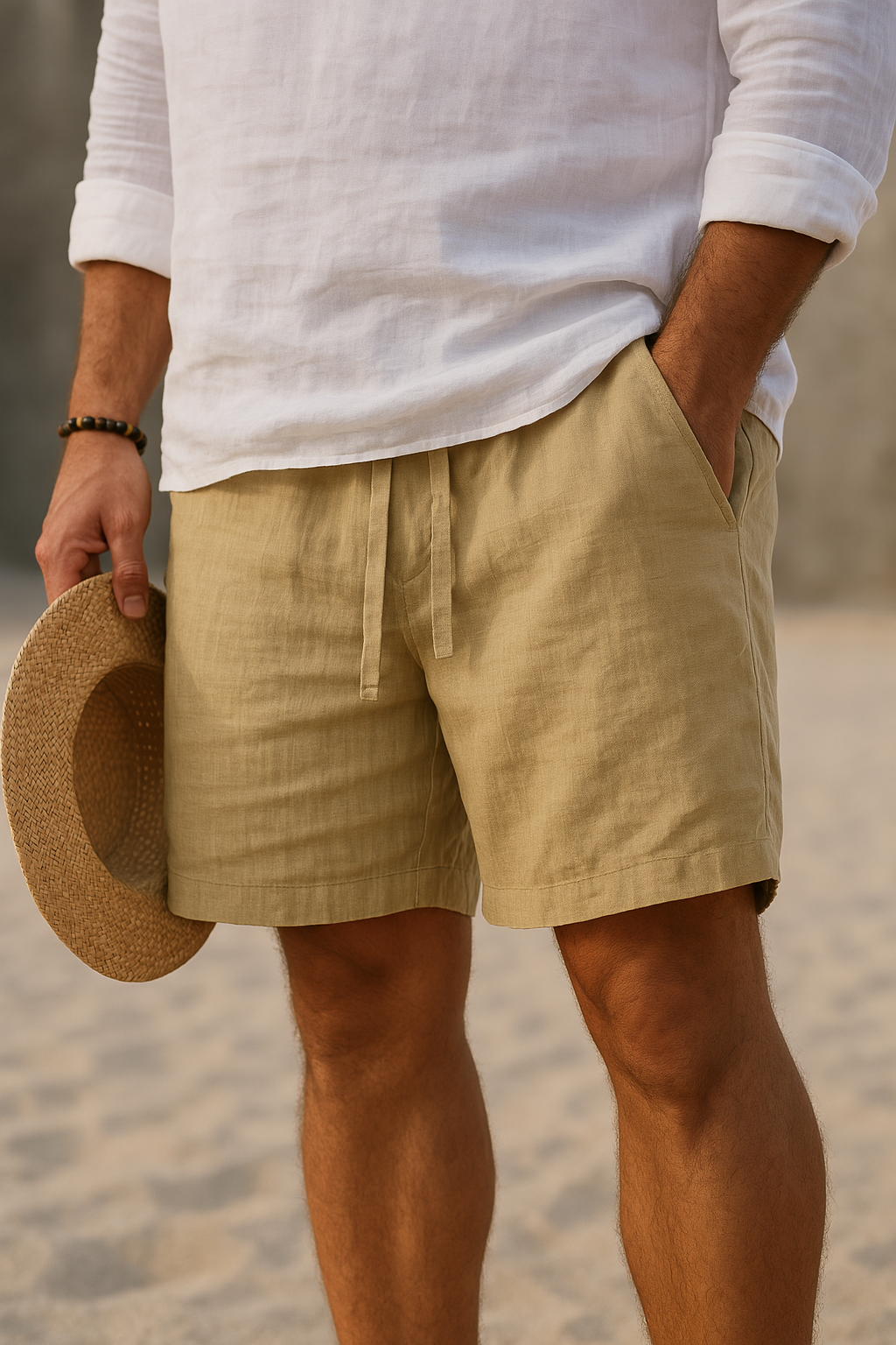LUCIANO – Pantaloni da Uomo in Cotone e Lino