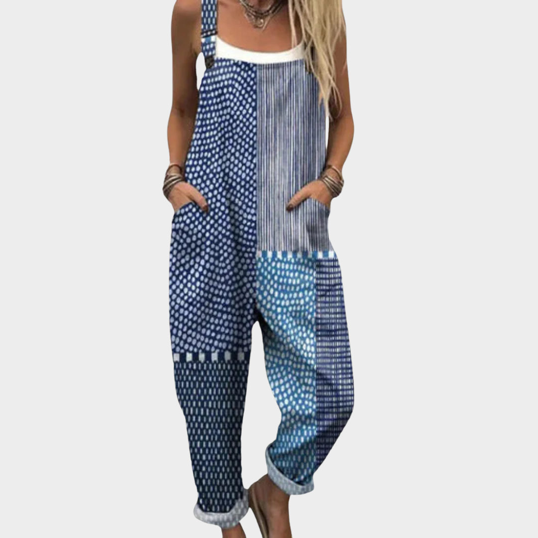 Michalina - patchwork blu grafico allungato