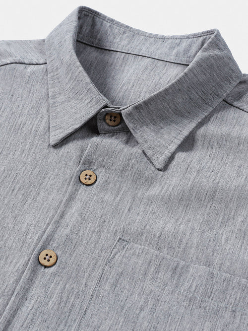 Camicia sportiva da uomo in colore grigio, maniche corte – camicie casual da uomo | Erminia Boutique Bologna