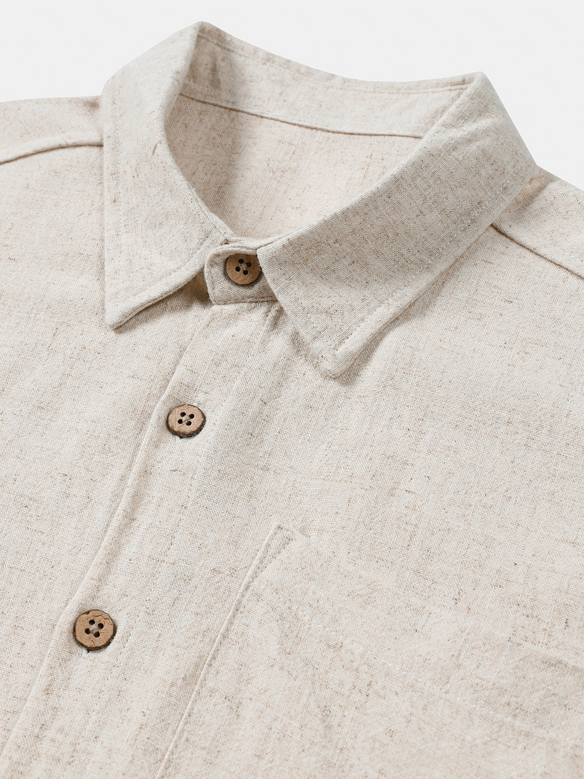 Camicia sportiva da uomo a maniche corte in colore beige