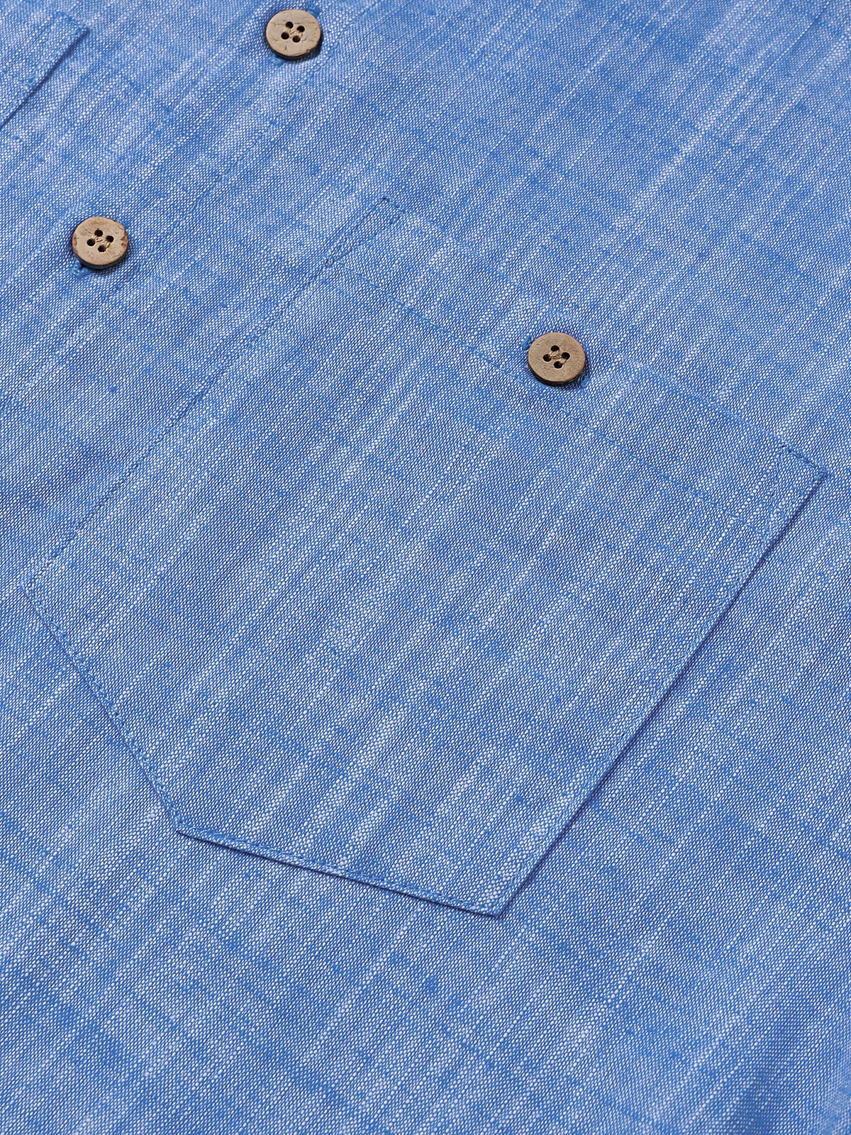 Camicia Casual da Uomo in Cotone Traspirante con Maniche Corte e Due Tasche