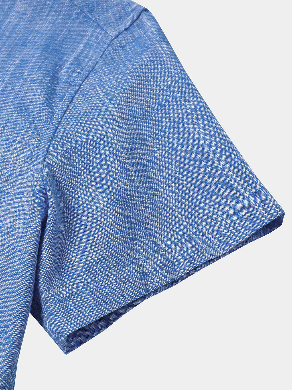 Camicia Casual da Uomo in Cotone Traspirante con Maniche Corte e Due Tasche