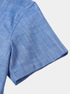 Camicia Casual da Uomo in Cotone Traspirante con Maniche Corte e Due Tasche
