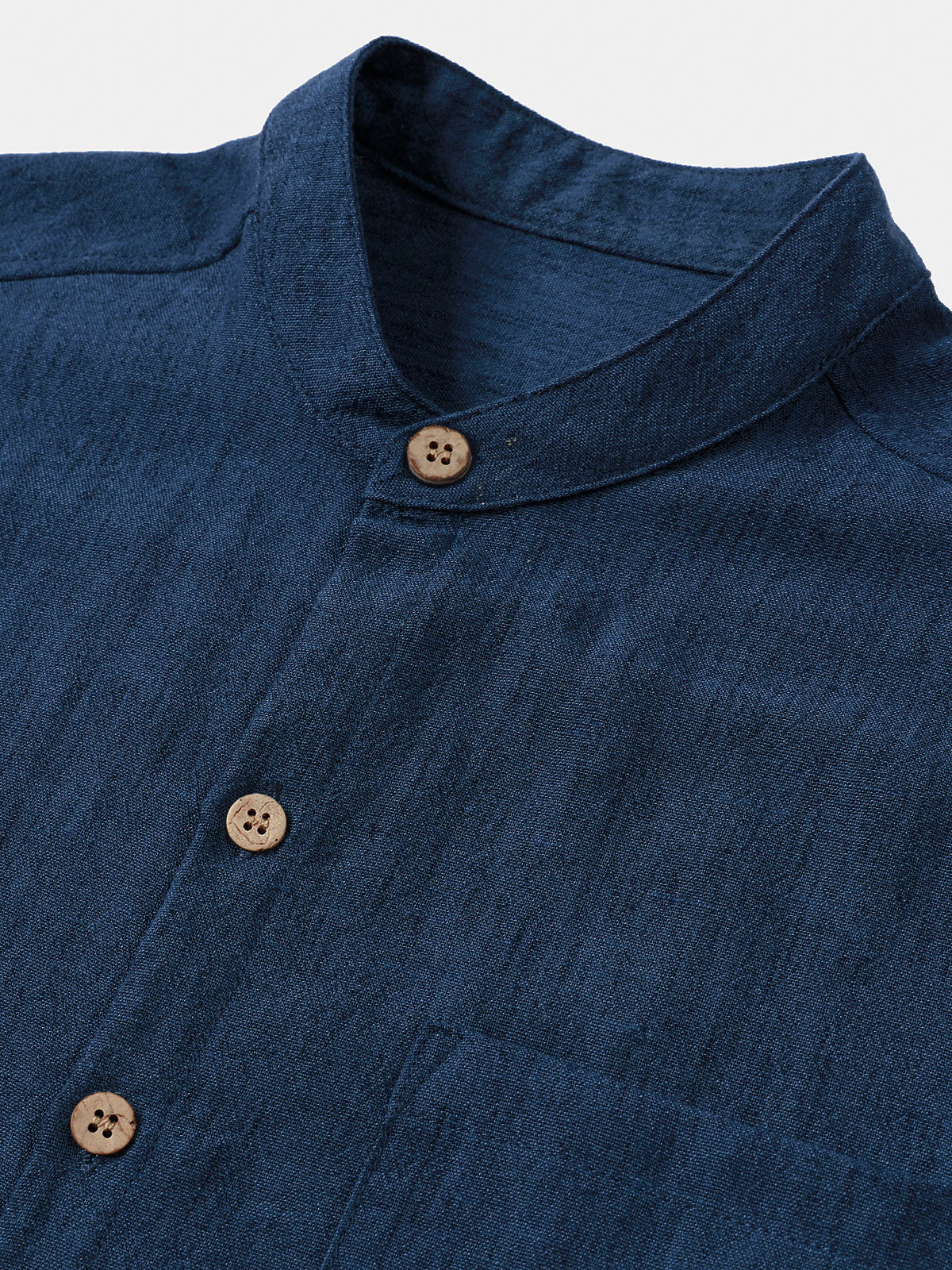 Camicia Henley Casual da Uomo a Manica Corta in Colore Unito per l'Estate