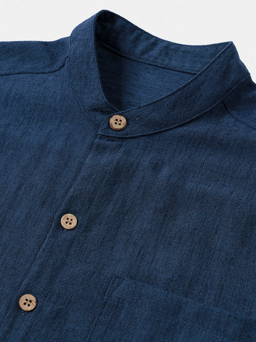 Camicia Henley Casual da Uomo a Manica Corta in Colore Unito – camicie casual da uomo | Erminia Boutique Bologna