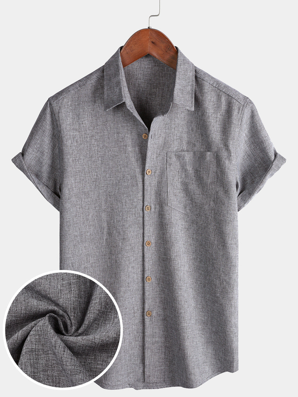 Camicia Casual da Uomo a Maniche Corte con Bottoni