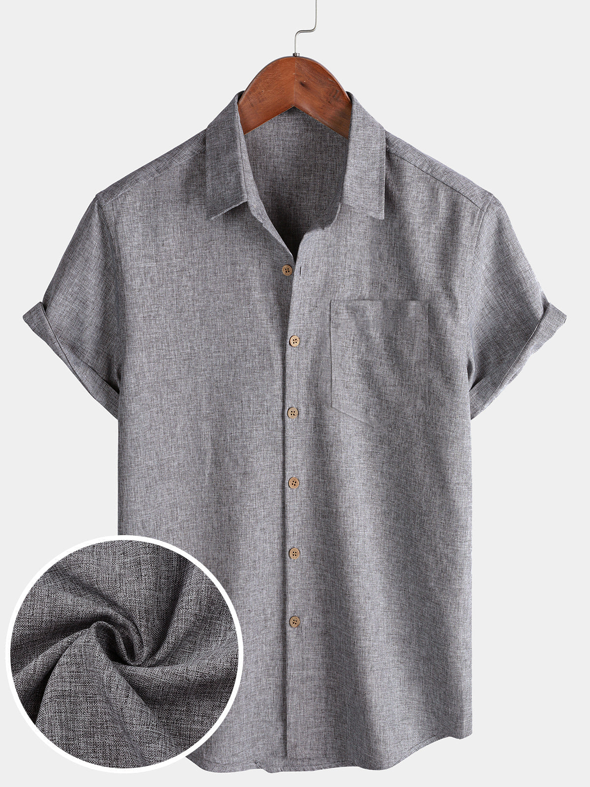 Camicia Casual da Uomo a Maniche Corte con Bottoni