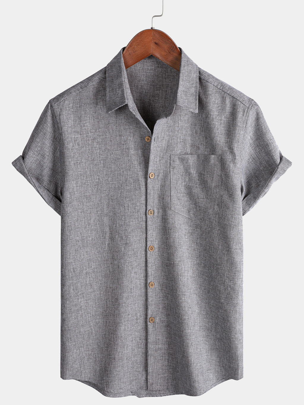 Camicia Casual da Uomo a Maniche Corte con Bottoni