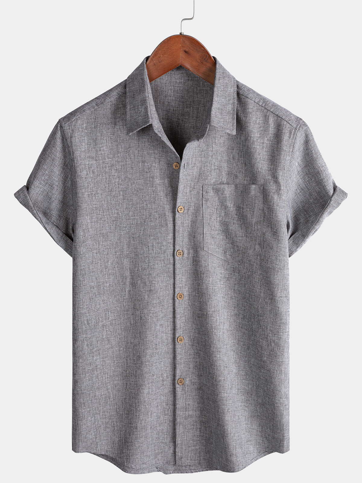 Camicia Casual da Uomo a Maniche Corte con Bottoni