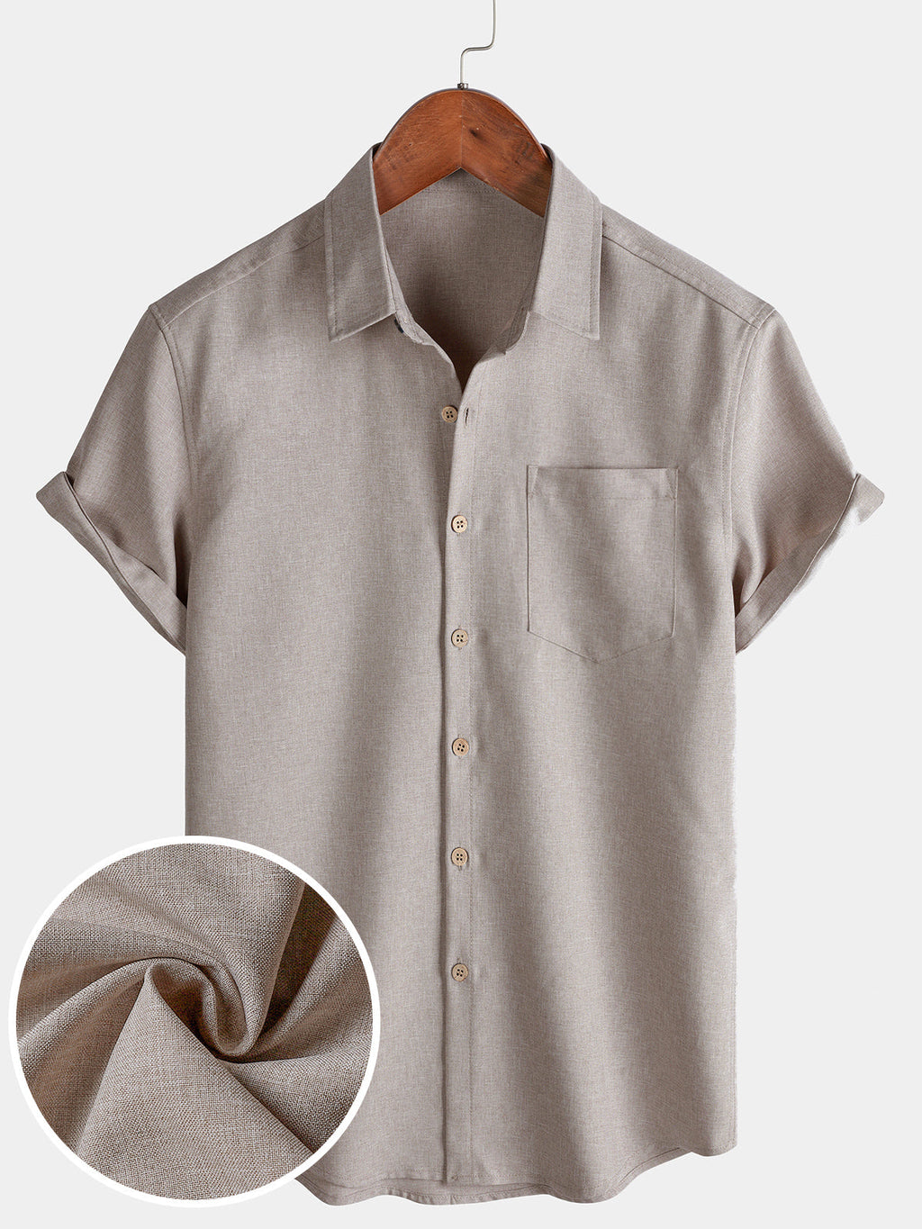 Camicia Casual da Uomo a Maniche Corte con Bottoni