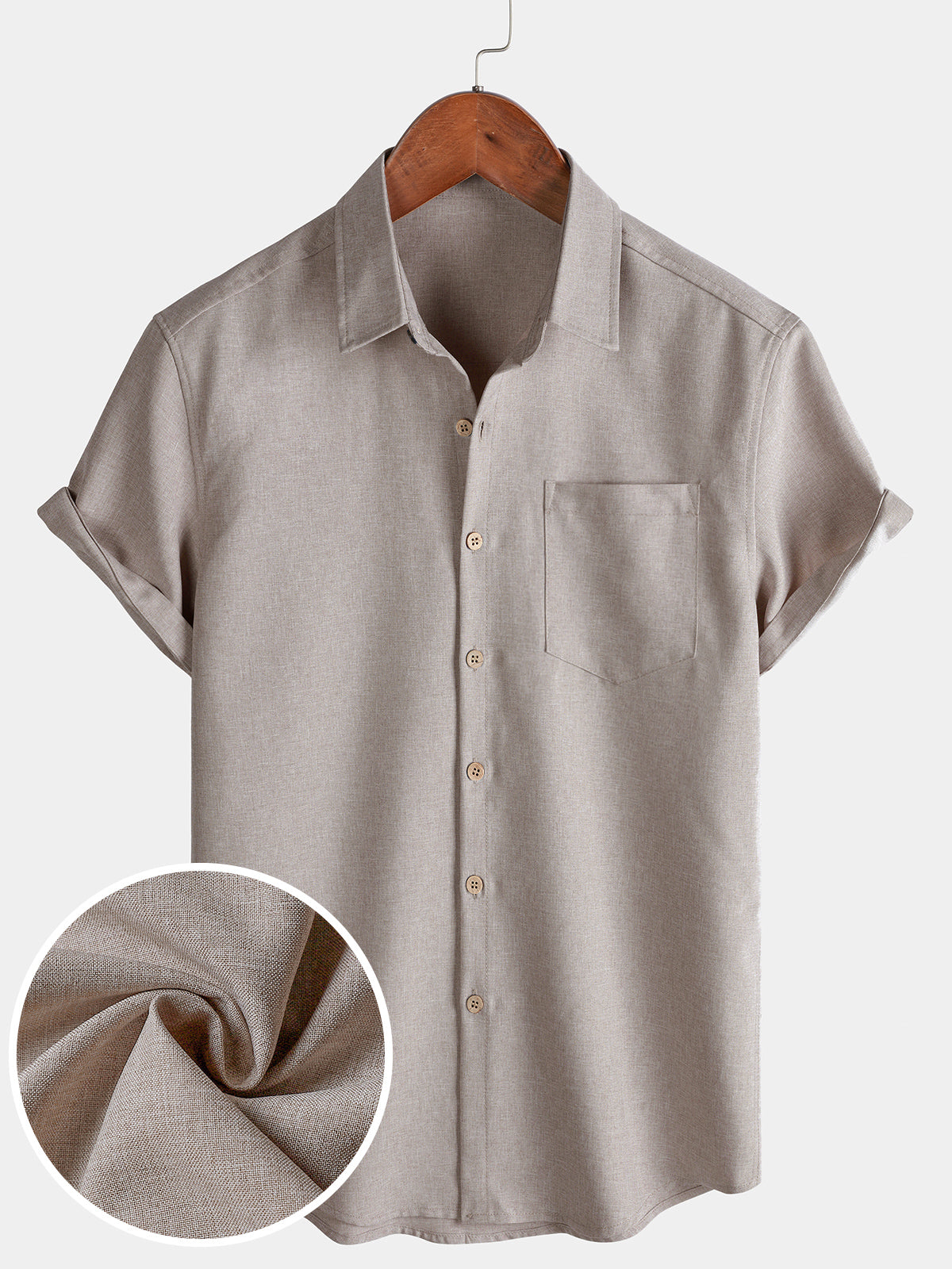 Camicia Casual da Uomo a Maniche Corte con Bottoni