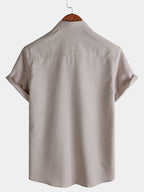 Camicia Casual da Uomo a Maniche Corte con Bottoni