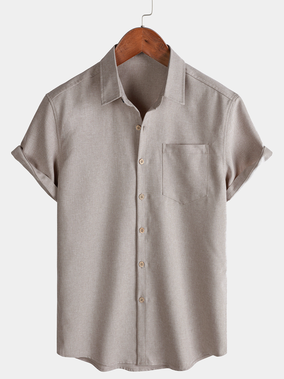 Camicia Casual da Uomo a Maniche Corte con Bottoni
