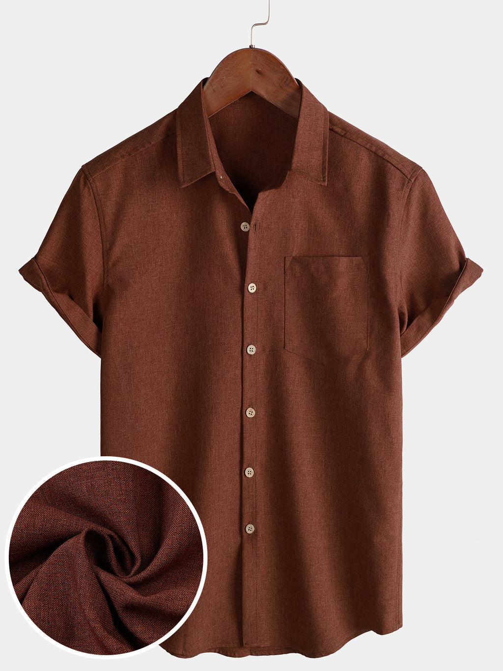 Camicia Casual da Uomo a Maniche Corte con Bottoni