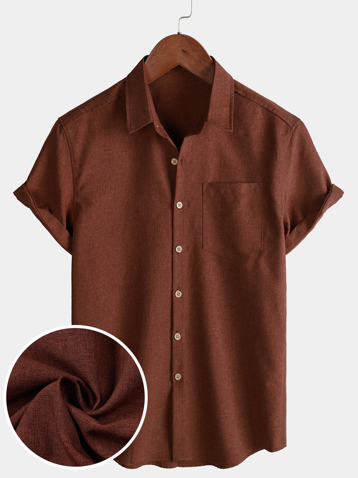 Camicia Casual da Uomo a Maniche Corte con Bottoni