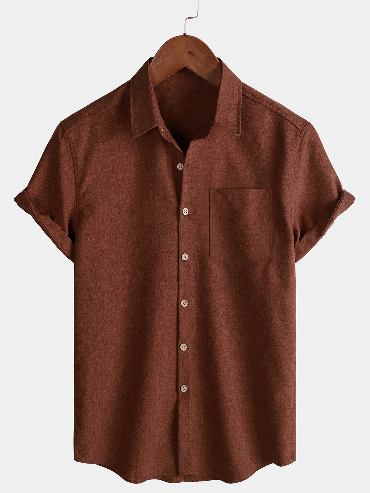 Camicia Casual da Uomo a Maniche Corte con Bottoni