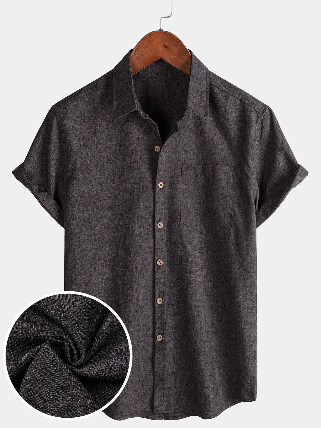 Camicia Casual da Uomo a Maniche Corte con Bottoni