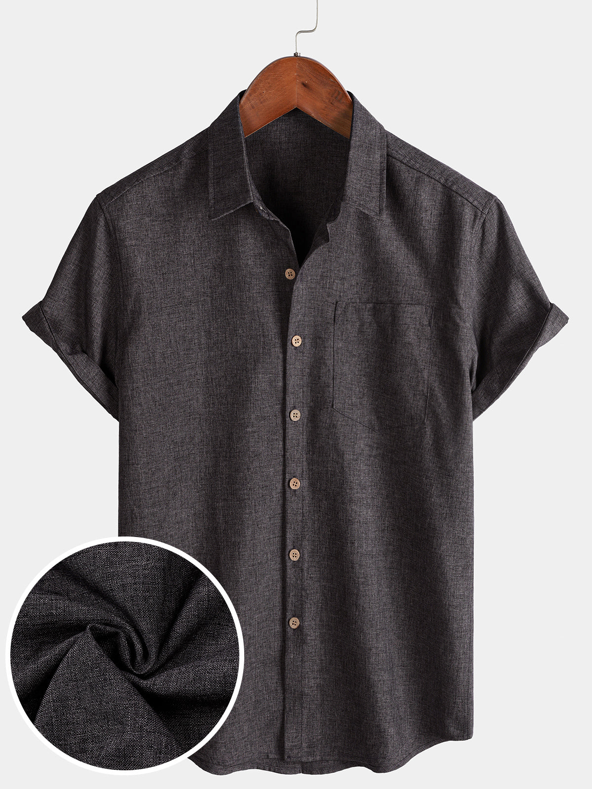 Camicia Casual da Uomo a Maniche Corte con Bottoni