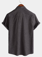 Camicia Casual da Uomo a Maniche Corte con Bottoni