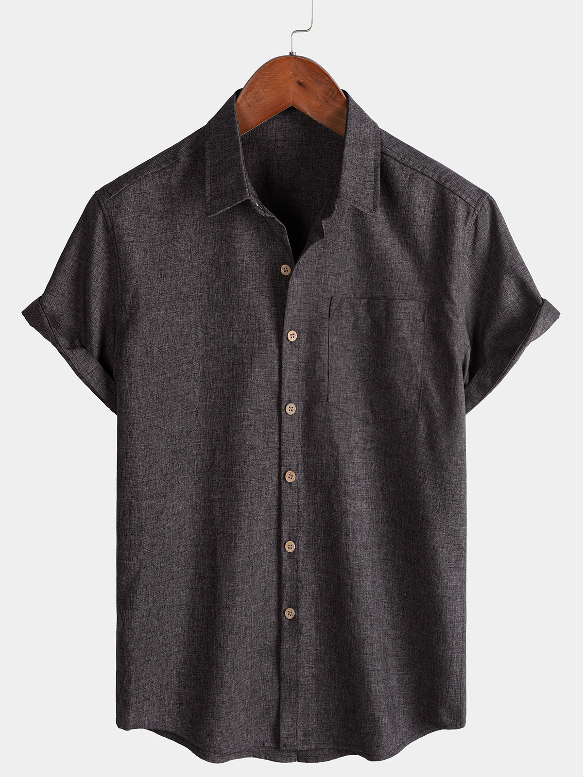 Camicia Casual da Uomo a Maniche Corte con Bottoni