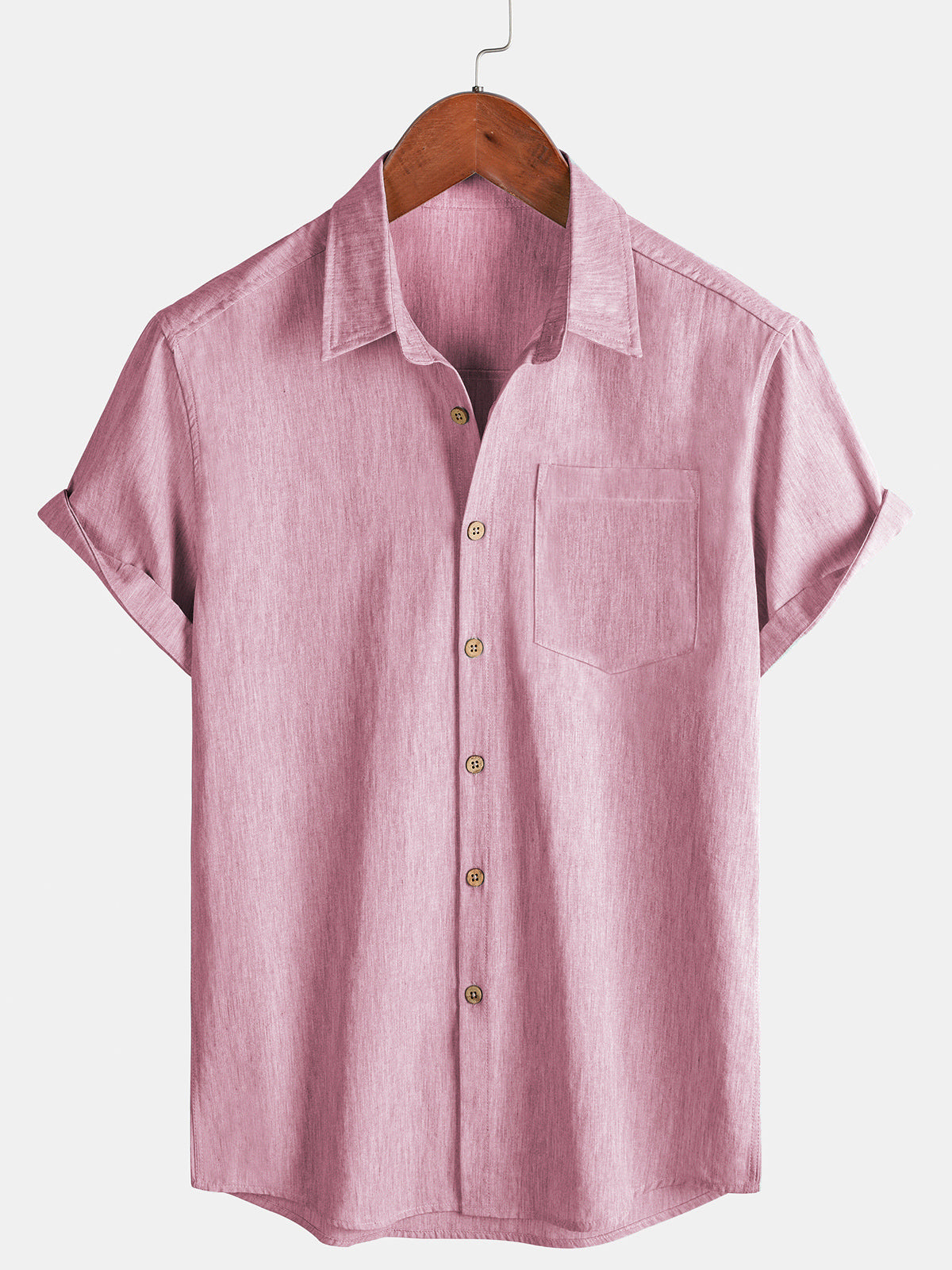 Maglietta sportiva da uomo a manica corta di colore rosa