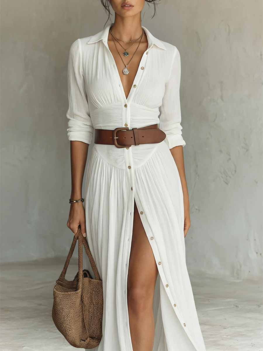 Oliwia – Elegante Abito Maxi con Spacco