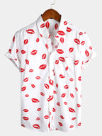 Camicia da uomo a maniche corte per le vacanze con tasca