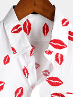 Camicia da uomo a maniche corte per le vacanze con tasca