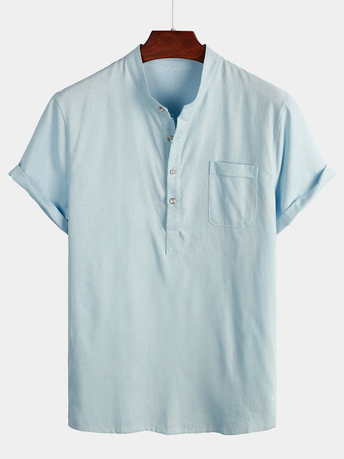 Camicia da uomo a maniche corte in tinta unita con colletto – camicie casual da uomo | Erminia Boutique Bologna