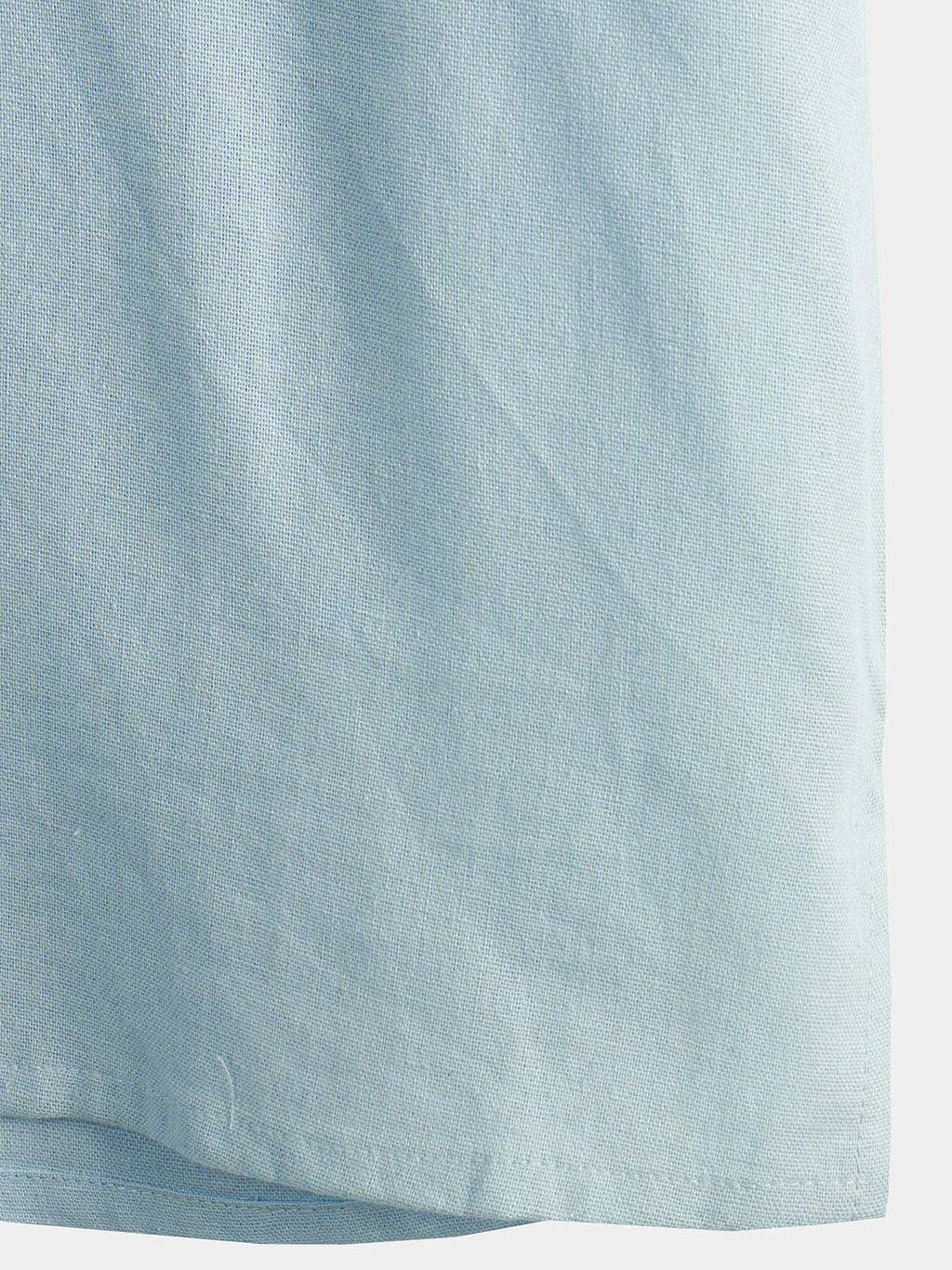 Camicia da uomo a maniche corte in tinta unita con colletto alla coreana e tasca frontale