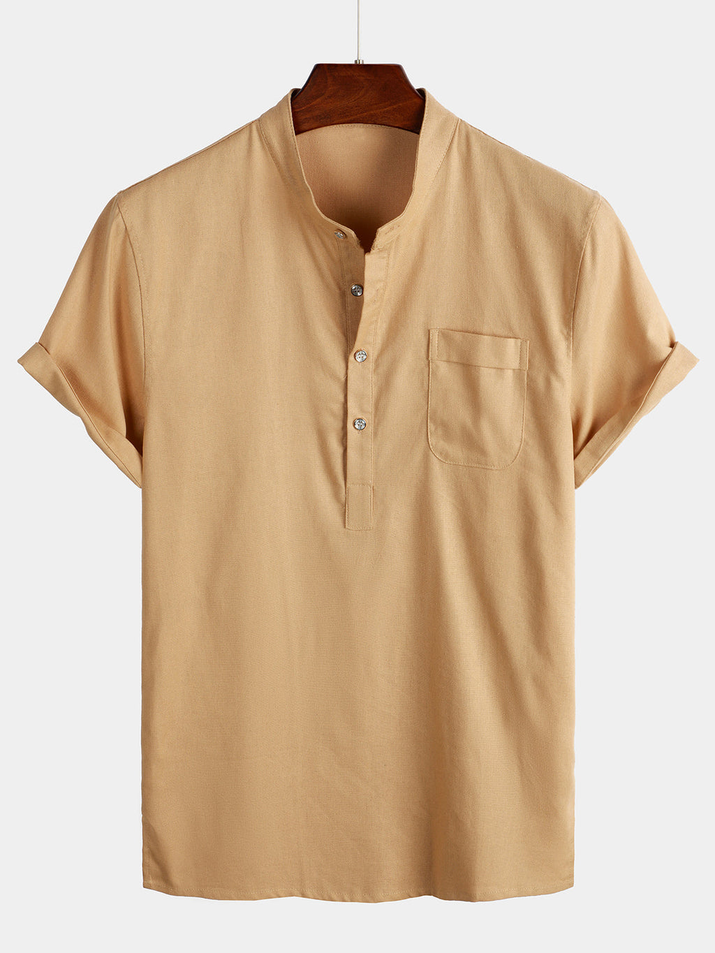 Camicia da uomo a maniche corte in tinta unita con colletto – camicie casual da uomo | Erminia Boutique Bologna
