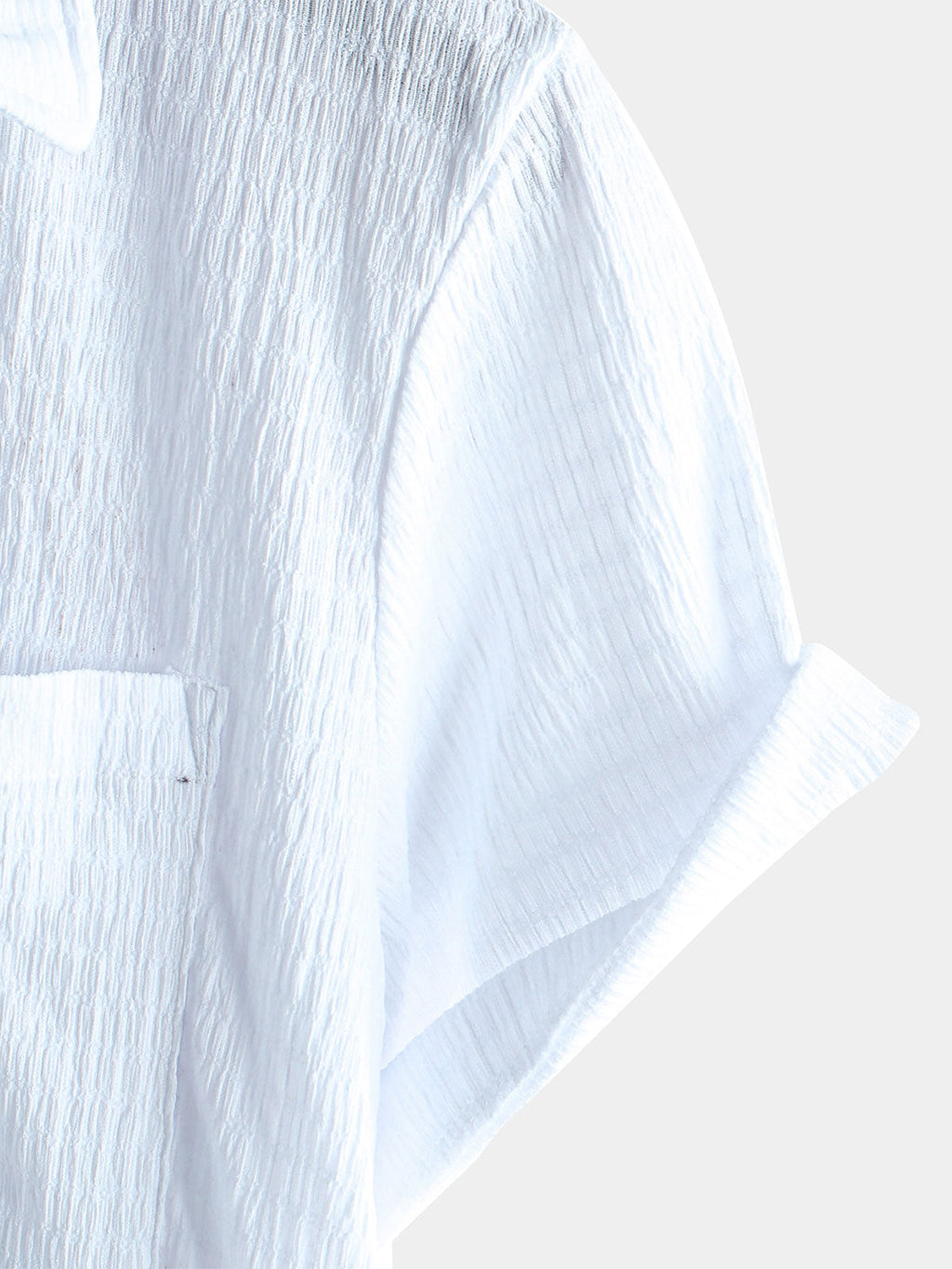 Camicia estiva da uomo a maniche corte in tinta unita con taschino