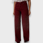 Nina – jeans a gamba larga con cristalli bordeaux