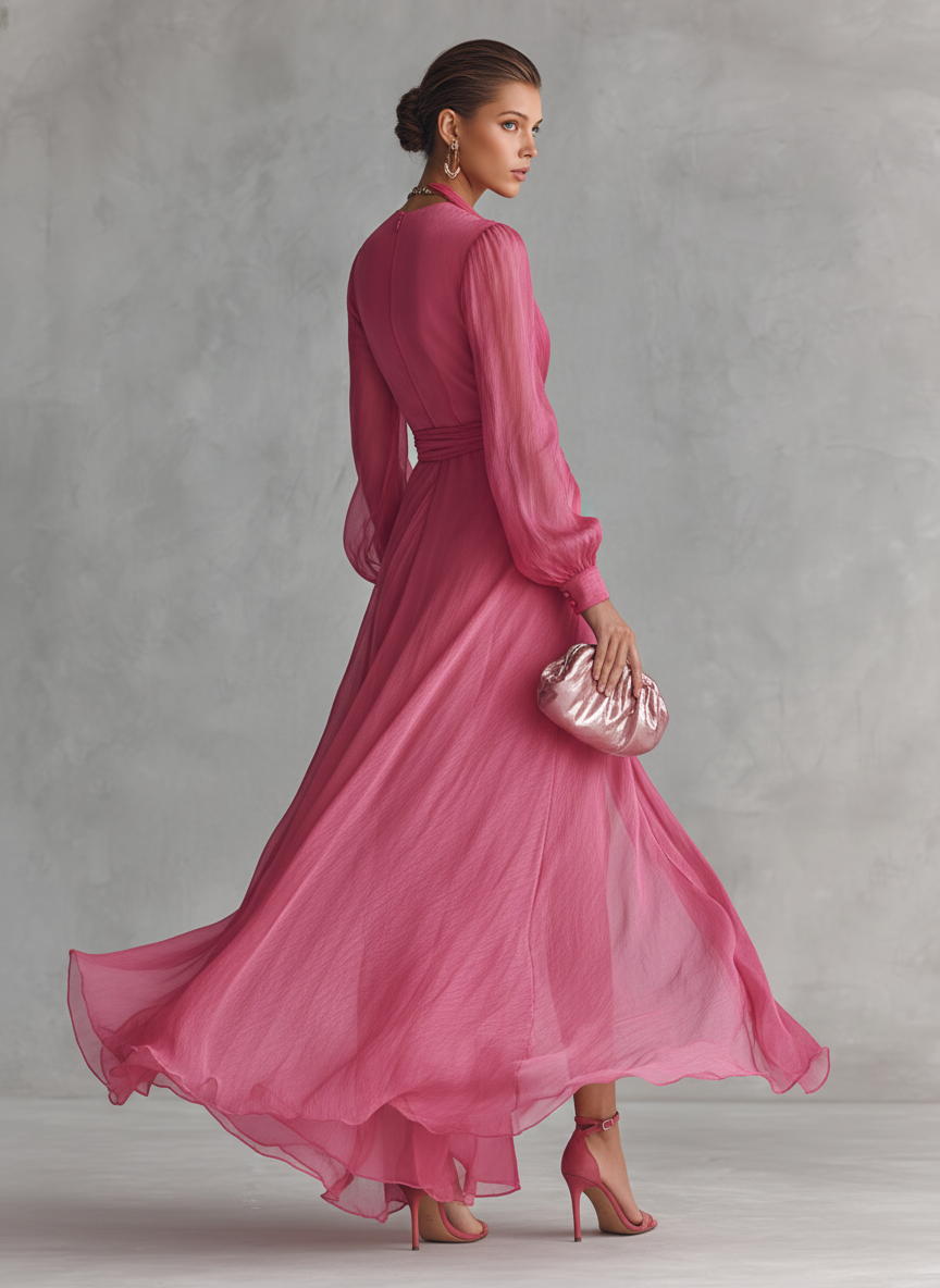 Amelia – Abito Maxi Fluttuante con Spacco