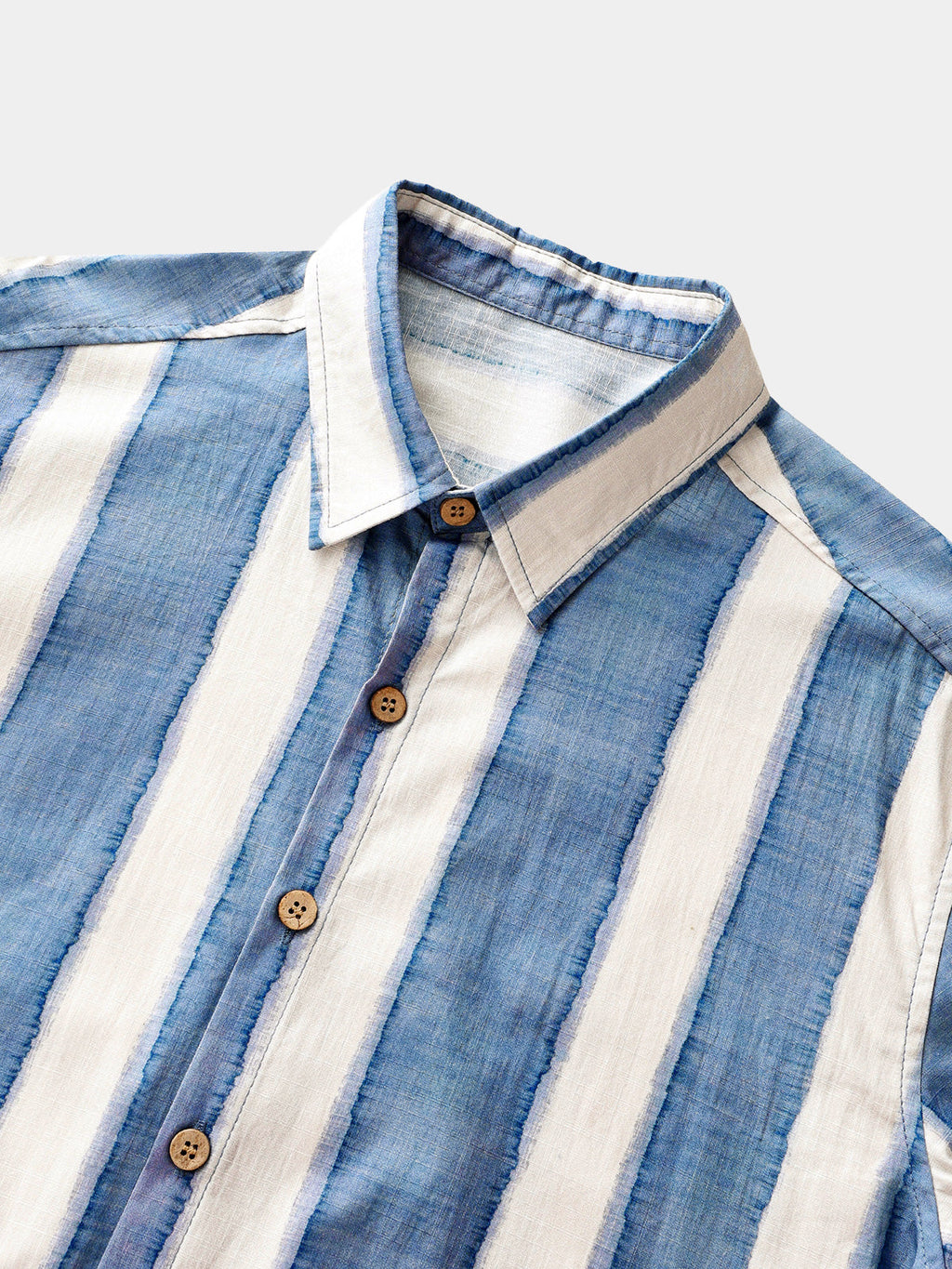 Camicia casual retro a righe da uomo in cotone, ideale per la spiaggia, feste e vacanze, con maniche corte