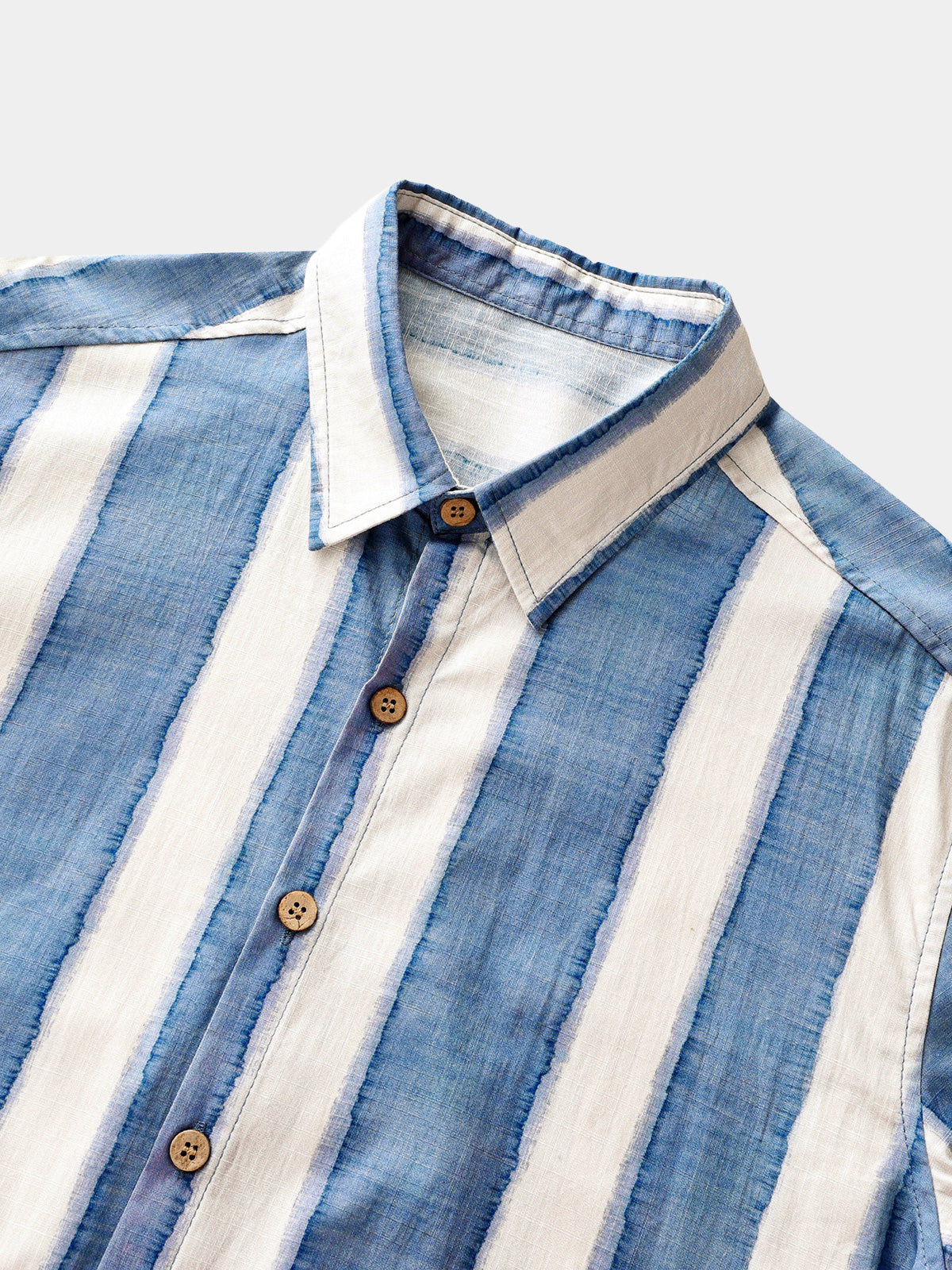 Camicia casual retro a righe da uomo in cotone, ideale per la spiaggia, feste e vacanze, con maniche corte