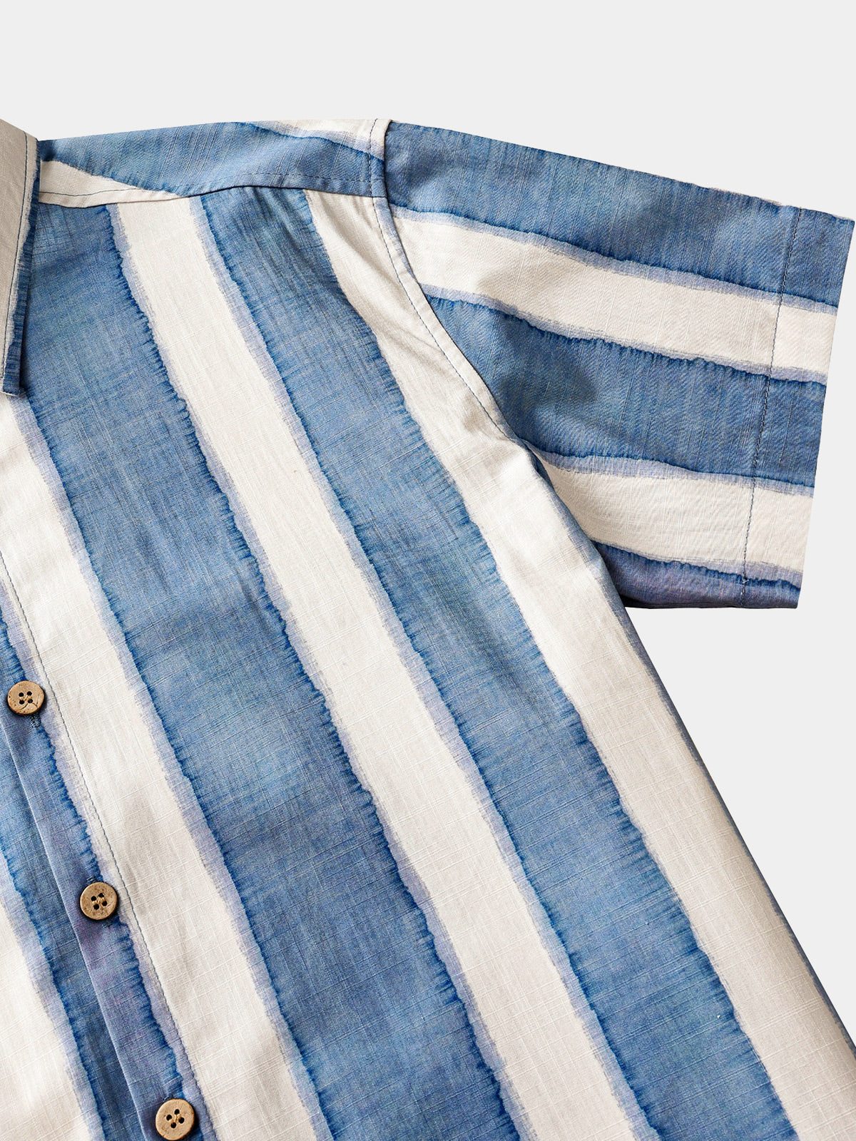Camicia casual retro a righe da uomo in cotone, ideale per la spiaggia, feste e vacanze, con maniche corte
