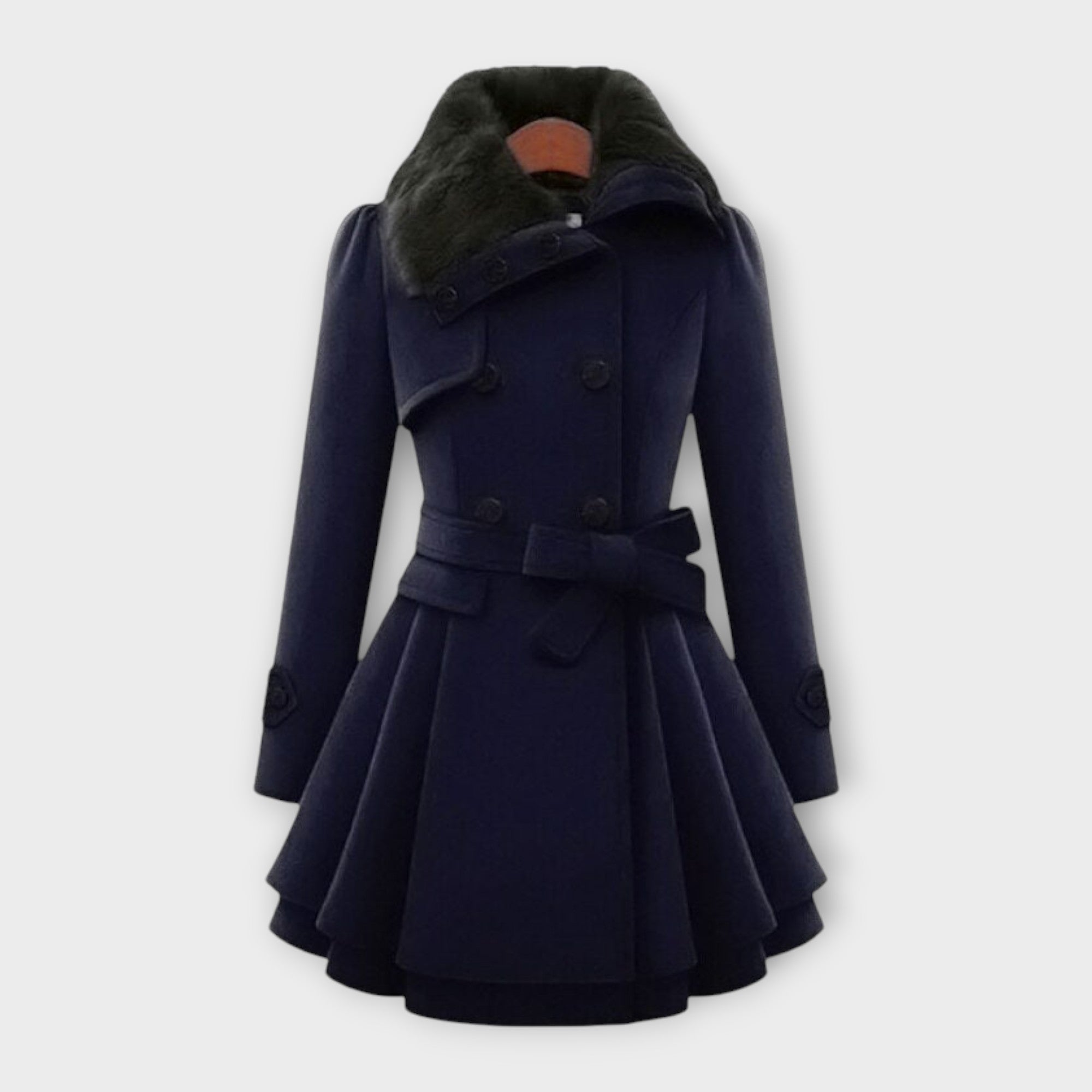 Alicja - Cappotto Elegante con Collo in Pelliccia Sintetica