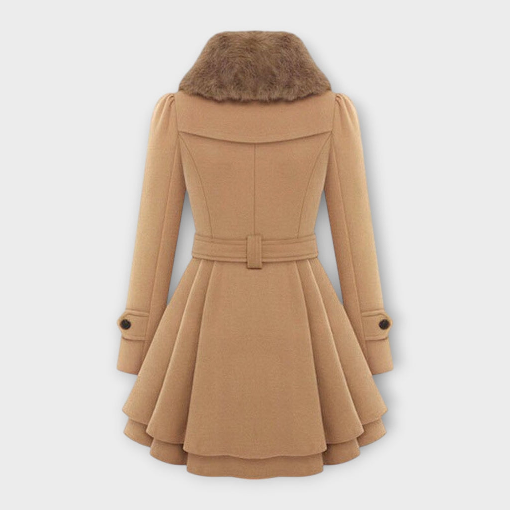 Alicja - Cappotto Elegante con Collo in Pelliccia Sintetica