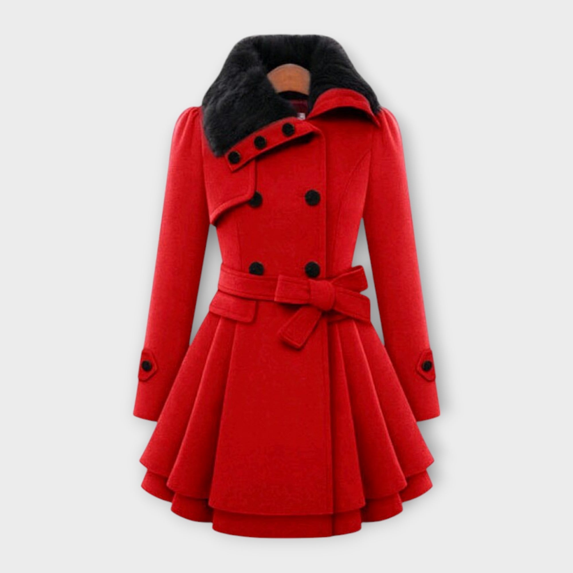 Alicja - Cappotto Elegante con Collo in Pelliccia Sintetica