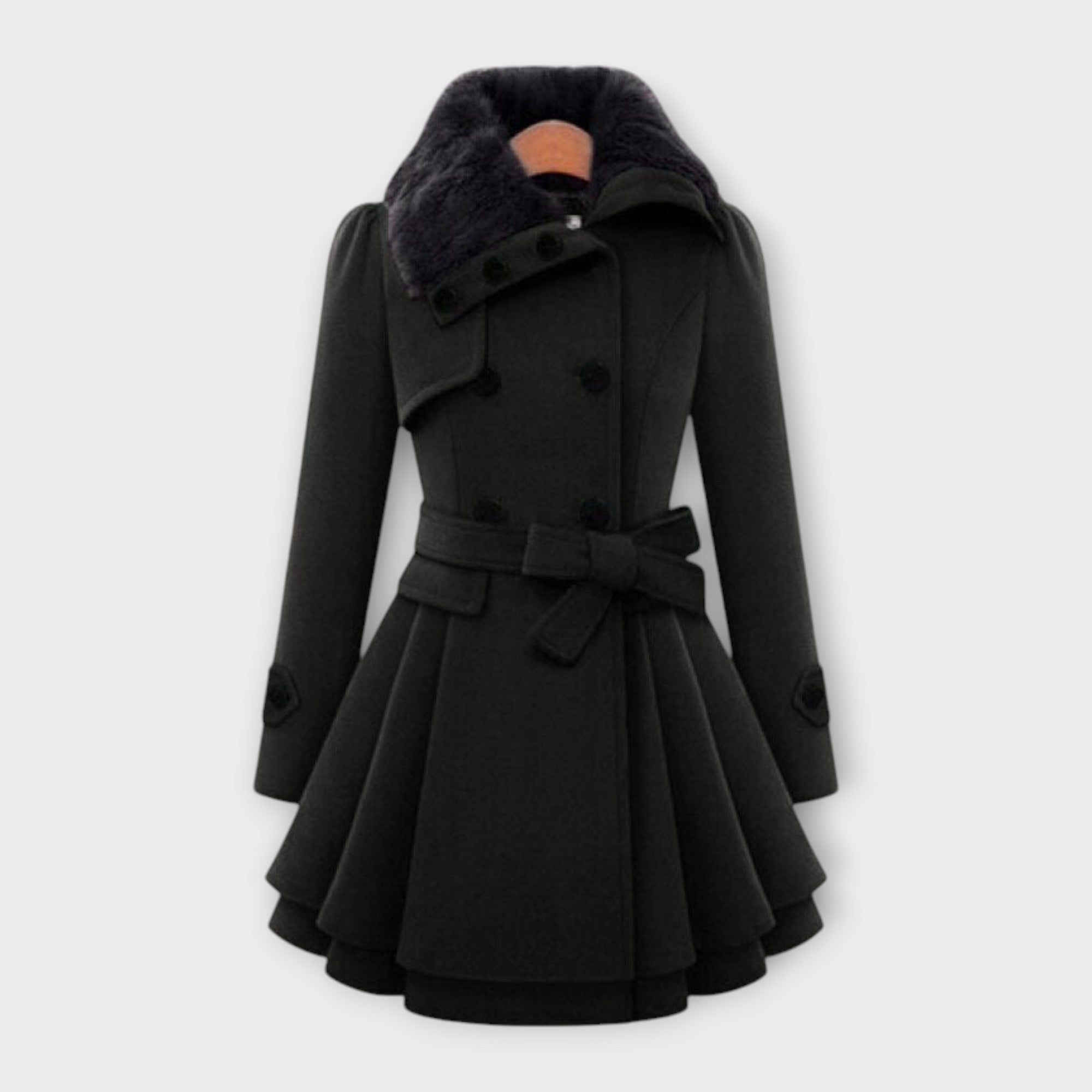 Alicja - Cappotto Elegante con Collo in Pelliccia Sintetica